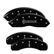 Load image into Gallery viewer, 4-Caliper-Covers-Engraved-Front-Lincoln-Engraved-Rear-Star-Logo-Black-Finish-Silver-Ch