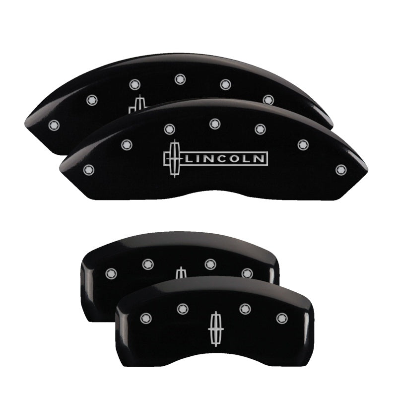 4-Caliper-Covers-Engraved-Front-Lincoln-Engraved-Rear-Star-Logo-Black-Finish-Silver-Ch