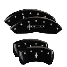 Load image into Gallery viewer, 4-Caliper-Covers-Engraved-Front-Lincoln-Engraved-Rear-Star-Logo-Black-Finish-Silver-Ch