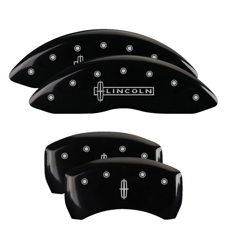 4-Caliper-Covers-Engraved-Front-Lincoln-Engraved-Rear-Star-Logo-Black-Finish-Silver-Ch