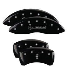 Load image into Gallery viewer, 4-Caliper-Covers-Engraved-Front-Lincoln-Engraved-Rear-Star-Logo-Black-Finish-Silver-Ch