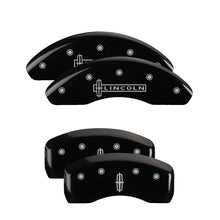 Load image into Gallery viewer, 4-Caliper-Covers-Engraved-Front-Lincoln-Engraved-Rear-Star-Logo-Black-Finish-Silver-Ch