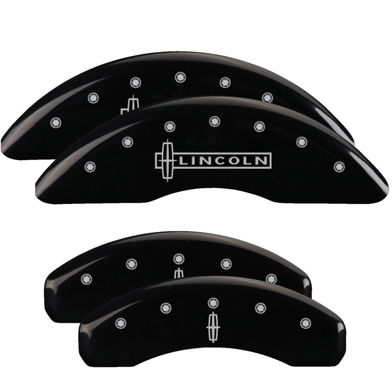 4-Caliper-Covers-Engraved-Front-Lincoln-Engraved-Rear-Star-Logo-Black-Finish-Silver-Ch