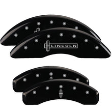 Load image into Gallery viewer, 4-Caliper-Covers-Engraved-Front-Lincoln-Engraved-Rear-Star-Logo-Black-Finish-Silver-Ch