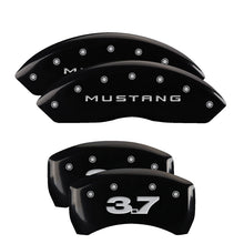 Load image into Gallery viewer, 4-Caliper-Covers-Engraved-Front-Mustang-Engraved-Rear-37-Black-Finish-Silver-Ch
