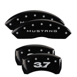 MGP 10198SM37BK Set of 4: Black finish, Silver Mustang / 3.7
