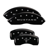 MGP 10017SMBPBK Set of 4: Black finish, Silver Mustang / Bar & Pony (S197)