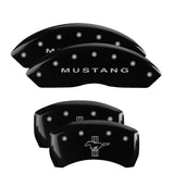 MGP 10197SMB1BK Set of 4: Black finish, Silver Mustang / Bar & Pony (S197)