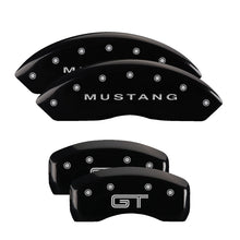 Load image into Gallery viewer, 4-Caliper-Covers-Engraved-Front-Mustang-Engraved-Rear-S197Gt-Black-Finish-Silver-Ch