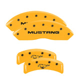 MGP 10095SMPYYL Set of 4: Yellow finish, Black Mustang / Pony Logo
