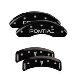 MGP 18027SPONBK Set of 4: Black finish, Silver Pontiac / Arrow Logo