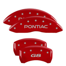Load image into Gallery viewer, 4-Caliper-Covers-Engraved-Front-Pontiac-Engraved-Rear-G8-Red-Finish-Silver-Ch