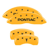 MGP 18031SPONYL Set of 4: Yellow finish, Black Pontiac / Arrow Logo