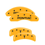 MGP 18027SPONYL Set of 4: Yellow finish, Black Pontiac / Arrow Logo