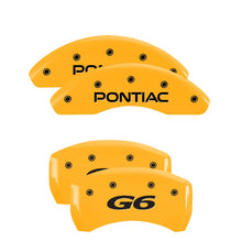 Load image into Gallery viewer, 4-Caliper-Covers-Engraved-Front-Pontiac-Rear-G6-Yellow-Finish-Black-Char-2007-Pontiac-G5