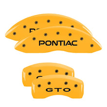 Load image into Gallery viewer, 4-Caliper-Covers-Engraved-Front-Pontiac-Rear-Gto-Yellow-Finish-Black-Char-2004-Pontiac-Gto