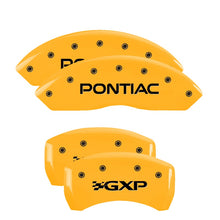Load image into Gallery viewer, 4-Caliper-Covers-Engraved-Front-Pontiac-Rear-Gxp-Yellow-Finish-Black-Char-2007-Pontiac-Solstice