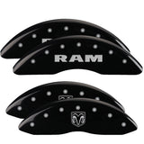 MGP 12124SRMHBK Set of 4: Black finish, Silver RAM / RAMHEAD