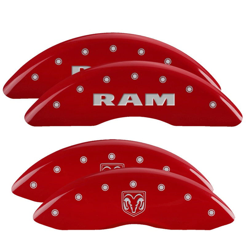 4-Caliper-Covers-Engraved-Front-Ram-Engraved-Rear-Ramhead-Red-Finish-Silver-Ch