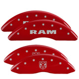 MGP 12124SRMHRD Set of 4: Red finish, Silver RAM / RAMHEAD