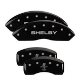 MGP 10017SSBYBK Set of 4: Black finish, Silver Shelby / Tiffany Snake Engraving