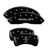 MGP 10197SSBYBK Set of 4: Black finish, Silver Shelby / Tiffany Snake Engraving