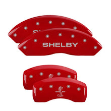 Load image into Gallery viewer, 4-Caliper-Covers-Engraved-Front-Shelby-Engraved-Rear-Tiffany-Snake-Red-Finish-Silver-Ch