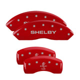 MGP 10017SSBYRD Set of 4: Red finish, Silver Shelby / Tiffany Snake Engraving