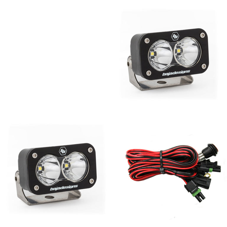 ~(4-Lbs.-6X6x6)~-Led-Work-Light-Clear-Lens-Spot-Pattern-Pair-S2-Sport-Baja-Designs
