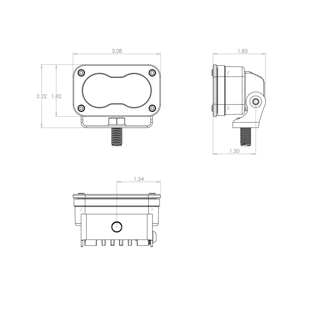 ~(4-Lbs.-6X6x6)~-Led-Work-Light-Amber-Lens-Wide-Cornering-Pattern-Pair-S2-Sport-Baja-Designs