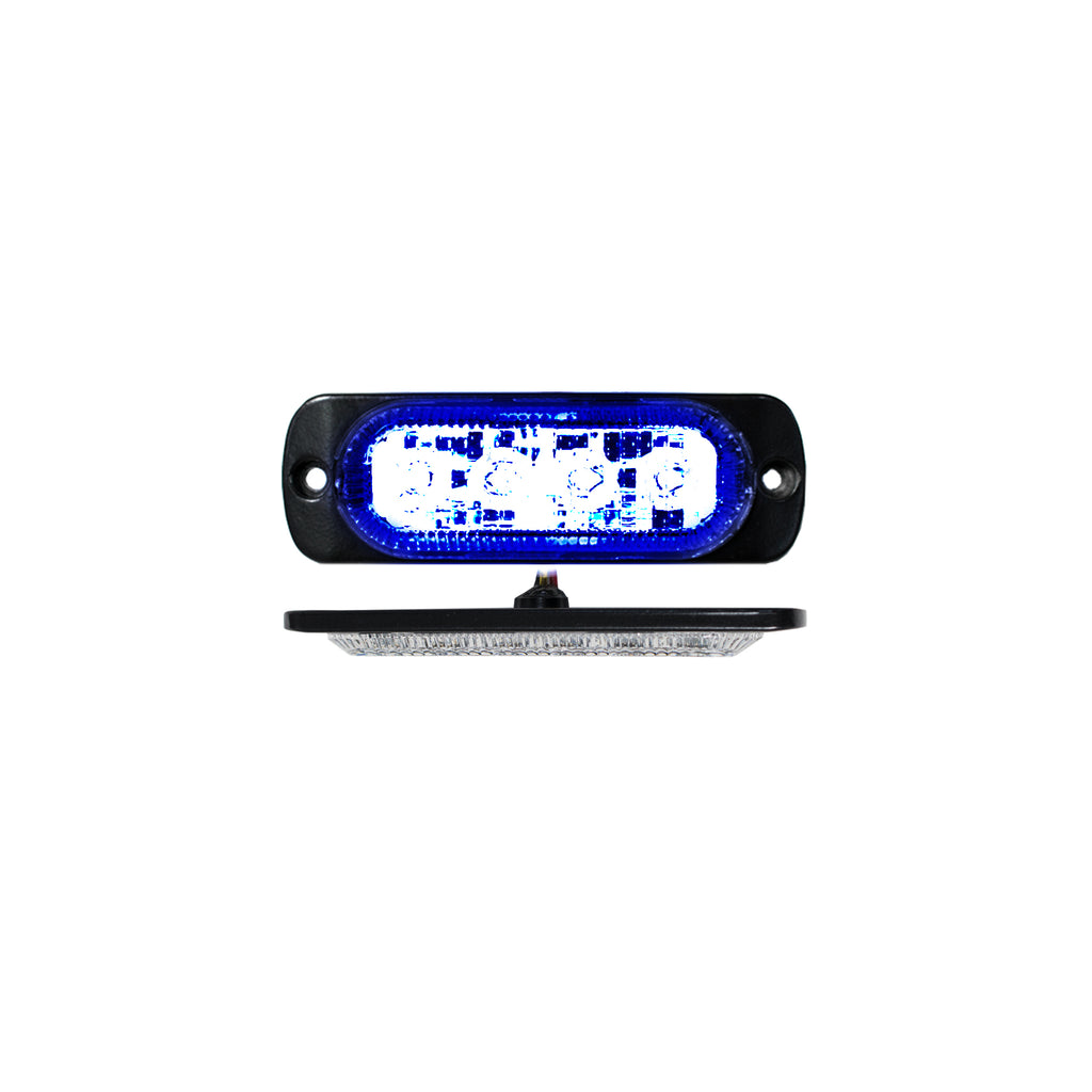 4-Led-Ultra-Slim-Flush-Mount-19-Flash-Pattern-Marker-Strobe-Light-(Blue)