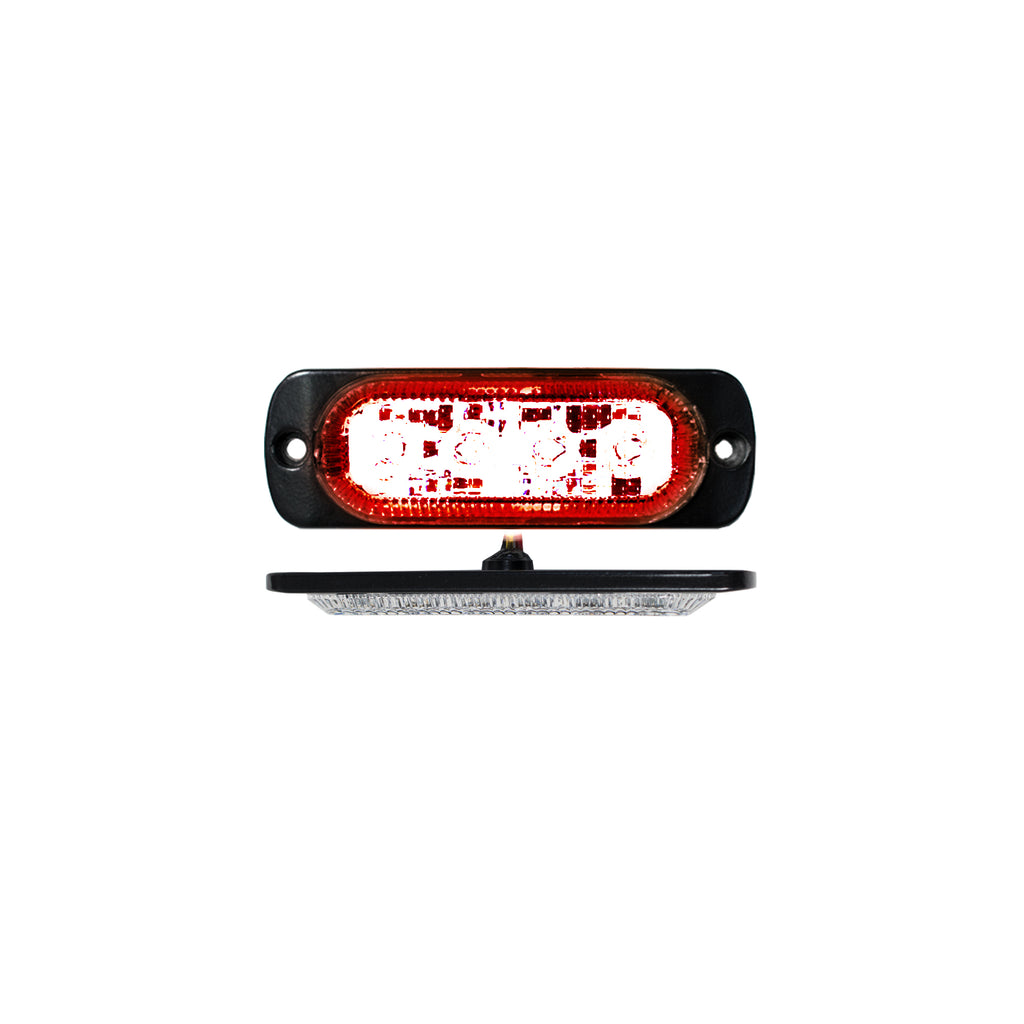 4-Led-Ultra-Slim-Flush-Mount-19-Flash-Pattern-Marker-Strobe-Light-(Red)