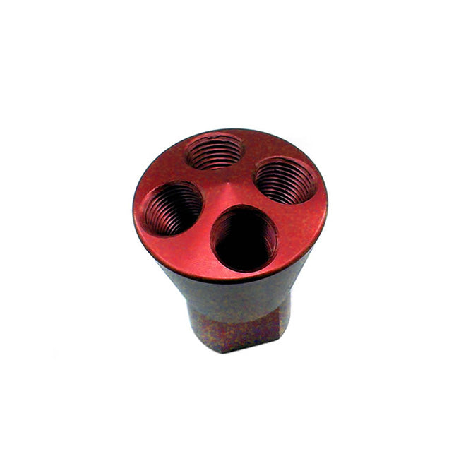 4-Port-Showerhead-Distribution-Block---Red