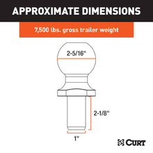 Load image into Gallery viewer, CURT 40005 2-5/16" Trailer Ball (1" x 2-1/8" Shank, 7,500 lbs., Chrome)