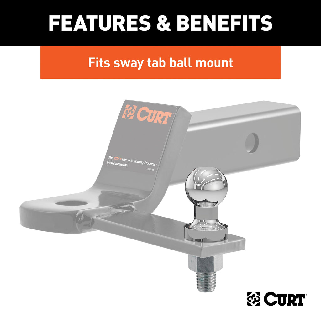 CURT 40010 Replacement 1-1/4" Sway Control Ball (5/8" x 1-3/4" Shank, Packaged)