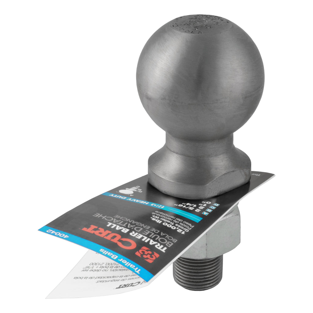 CURT 40042 2-5/16" Trailer Ball (1" x 2-1/4" Shank, 12,000 lbs., Raw Steel)