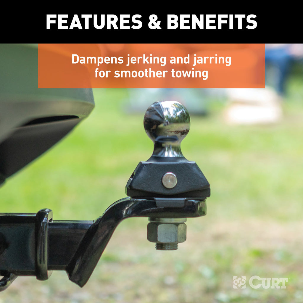CURT 40047 RockerBall 2" Cushion Hitch Trailer Ball (1" Shank, 7,500 lbs.)