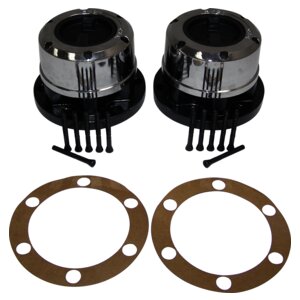 Crown Automotive Jeep Replacement 400502 Locking Hub Set for 72-81 CJ's w/ 6-Bolt Flange Mounting for Std. 27 Spline Axle for Select Jeep CJ5, Jeep CJ6, Jeep CJ7, Jeep Scrambler