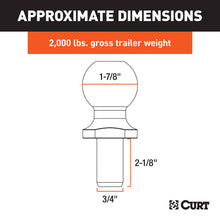 Load image into Gallery viewer, CURT 40050 1-7/8" Trailer Ball (3/4" x 2-1/8" Shank, 2,000 lbs., Stainless)