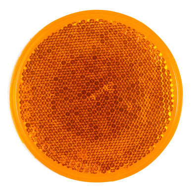 Grote 40063 Sealed 3" Round Stick-On Reflector, Amber