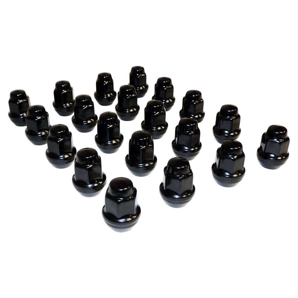 Crown Automotive Jeep Replacement 4006956BLKK 20 Piece Lug Nut Kit for Select JK,TJ,YJ,WK,WJ,ZJ,XK,KK,KJ,XJ,MJ Models