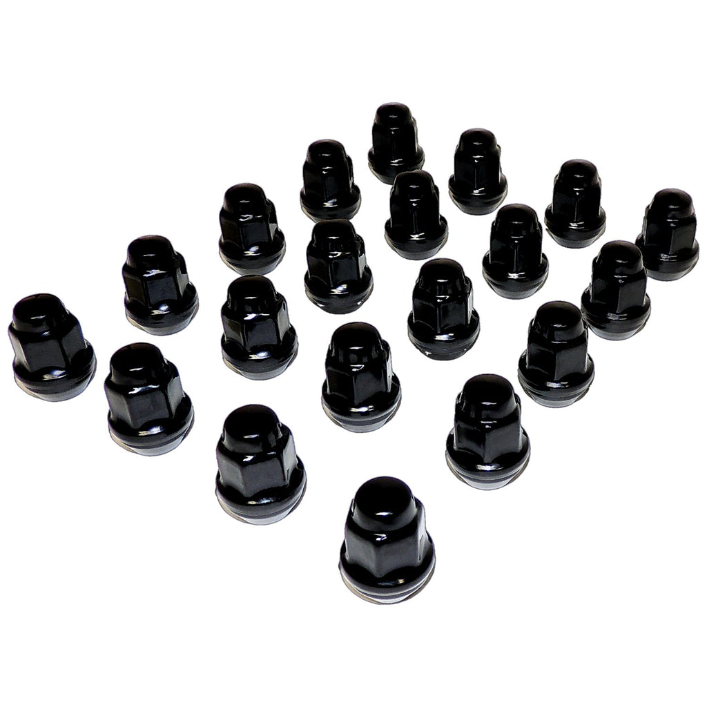 Crown Automotive Jeep Replacement 4006956BLKK 20 Piece Lug Nut Kit for Select JK,TJ,YJ,WK,WJ,ZJ,XK,KK,KJ,XJ,MJ Models