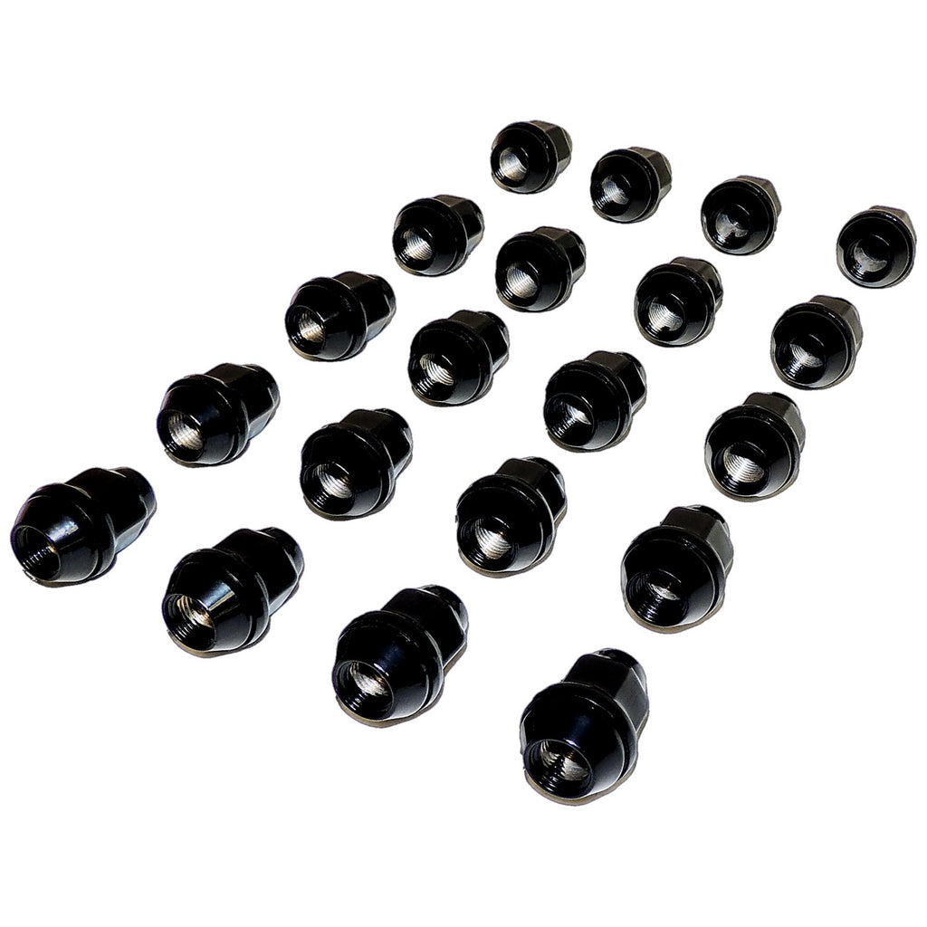 Crown Automotive Jeep Replacement 4006956BLKK 20 Piece Lug Nut Kit for Select JK,TJ,YJ,WK,WJ,ZJ,XK,KK,KJ,XJ,MJ Models