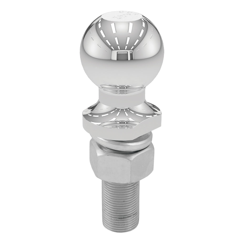 CURT 40074 2" Trailer Ball (1" x 3" Shank, 6,000 lbs., Chrome, Packaged)