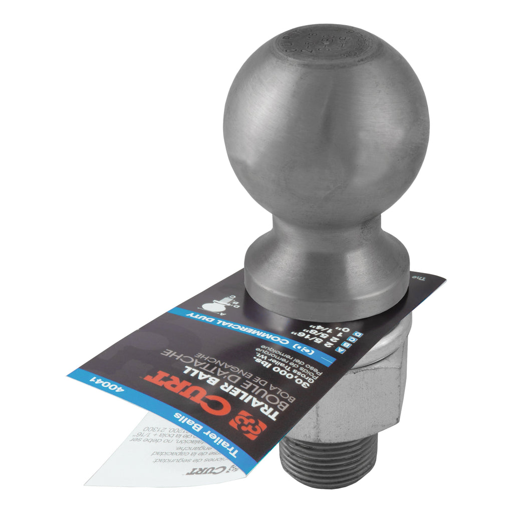 CURT 40085 2-5/16" Trailer Ball (1-1/4" x 2-5/8" Shank, 30,000 lbs., Raw Steel)