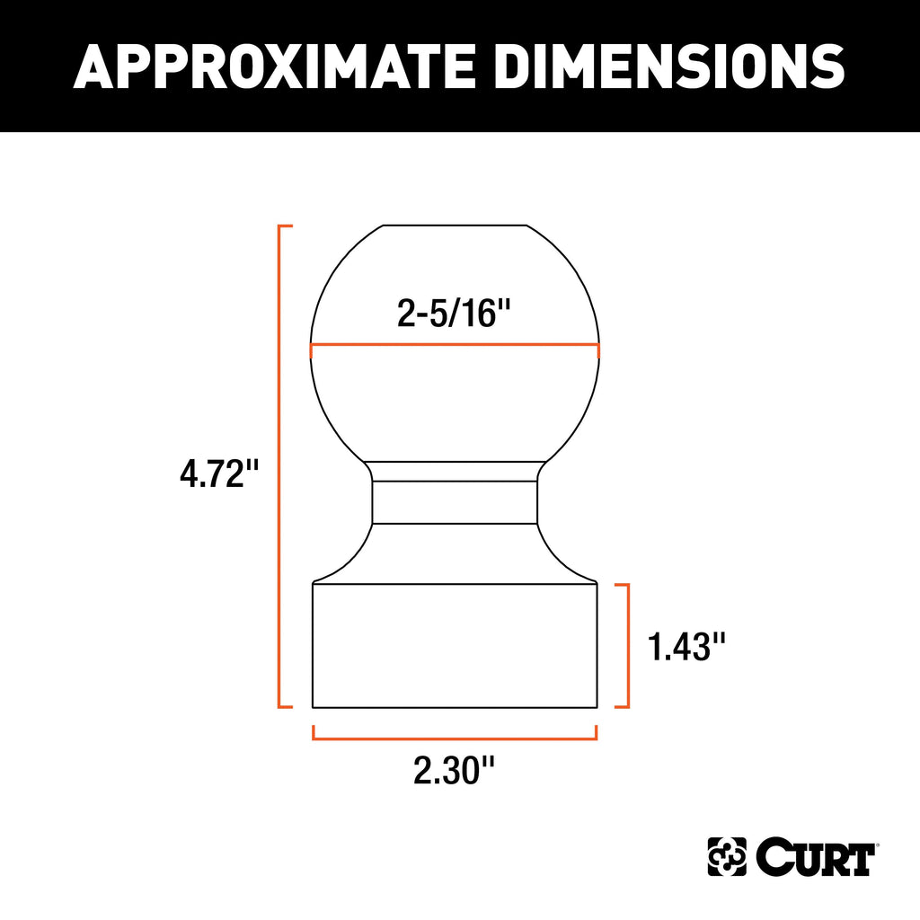 CURT 40094 2-5/16" Weld-On Gooseneck Ball