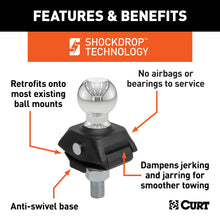 Load image into Gallery viewer, CURT 40246 RockerBall 2" Cushion Hitch Trailer Ball (3/4" Shank, 3,500 lbs, Packaged)