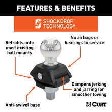 Load image into Gallery viewer, CURT 40248 RockerBall 2-5/16" Cushion Hitch Trailer Ball (1" Shank, 7,500 lbs, Packaged)