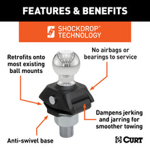 Load image into Gallery viewer, CURT 40249 RockerBall 2-5/16" Cushion Hitch Ball (1-1/4" Shank, 12,000 lbs, Packaged)