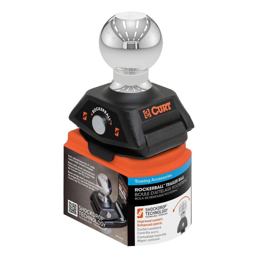 CURT 40249 RockerBall 2-5/16" Cushion Hitch Ball (1-1/4" Shank, 12,000 lbs, Packaged)